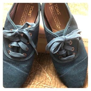 Toms teal green lace up loafers